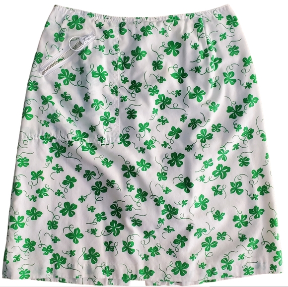 Ladies vintage shamrock St. Patrick's day print skirt 8 - Picture 1 of 8